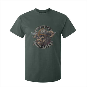 Son Of Odin Valhalla T Shirt For Kid Nordic Norse Viking Warrior Skull TS11 Dark Forest Green Print Your Wear