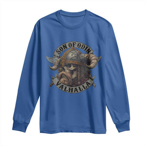 Son Of Odin Valhalla Long Sleeve Shirt Nordic Norse Viking Warrior Skull TS11 Royal Blue Print Your Wear