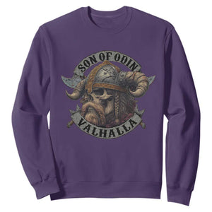 Son Of Odin Valhalla Sweatshirt Nordic Norse Viking Warrior Skull TS11 Purple Print Your Wear
