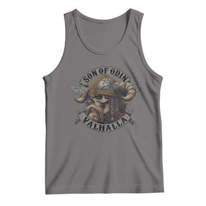 Son Of Odin Valhalla Tank Top Nordic Norse Viking Warrior Skull TS11 Deep Heather Print Your Wear