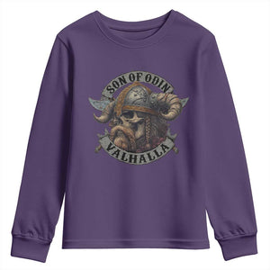 Son Of Odin Valhalla Youth Sweatshirt Nordic Norse Viking Warrior Skull TS11 Purple Print Your Wear