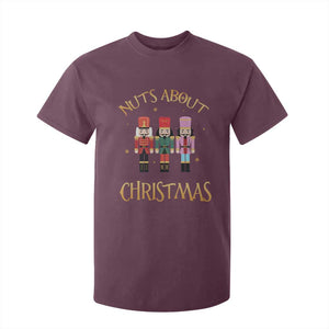Funny Xmas Nutcracker T Shirt For Kid Nuts About Christmas Snowflake TS11 Maroon Print Your Wear