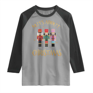 Funny Xmas Nutcracker Raglan Shirt Nuts About Christmas Snowflake TS11 Sport Gray Black Print Your Wear