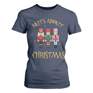 Funny Xmas Nutcracker T Shirt For Women Nuts About Christmas Snowflake TS11 Navy Print Your Wear