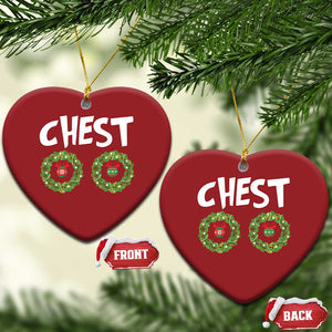 Funny Xmas Couple Christmas Ornament Chest Nuts Bauble Xmas Wreath TS11 Heart Red Print Your Wear