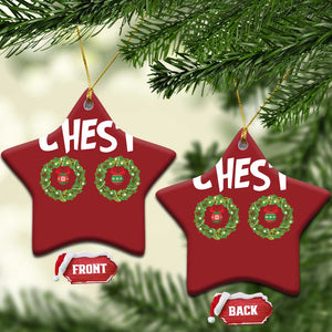 Funny Xmas Couple Christmas Ornament Chest Nuts Bauble Xmas Wreath TS11 Star Red Print Your Wear