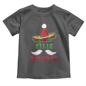 Funny Christmas In Mexico Baby Shirt Feliz Navidad Sombrero Santa Hat TS11 Dark Heather Print Your Wear