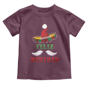 Funny Christmas In Mexico Baby Shirt Feliz Navidad Sombrero Santa Hat TS11 Maroon Print Your Wear