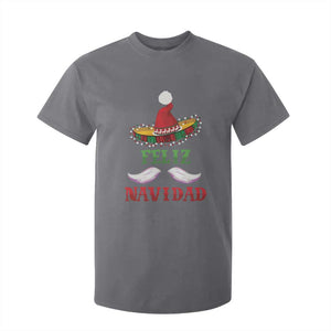 Funny Christmas In Mexico T Shirt For Kid Feliz Navidad Sombrero Santa Hat TS11 Charcoal Print Your Wear