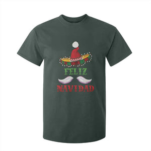 Funny Christmas In Mexico T Shirt For Kid Feliz Navidad Sombrero Santa Hat TS11 Dark Forest Green Print Your Wear