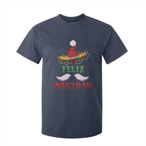 Funny Christmas In Mexico T Shirt For Kid Feliz Navidad Sombrero Santa Hat TS11 Navy Print Your Wear