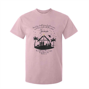 Christian Christmas T Shirt For Kid And She Shall Bring Forth A Son And Thou Shalt Call His Name Jesus TS11 Light Pink Print Your Wear