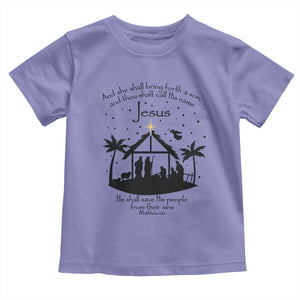 Christian Christmas Toddler T Shirt And She Shall Bring Forth A Son And Thou Shalt Call His Name Jesus TS11 Violet Print Your Wear