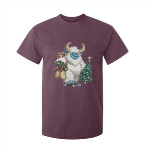 Funny Yule Yeti T Shirt For Kid Christmas Mythical Creature Winter Solstice TS11 Maroon Print Your Wear
