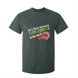 Funny Christmas Candy Cane T Shirt For Kid It's Not Gonna Lick Itself TS11 Dark Forest Green Print Your Wear