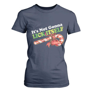 Funny Christmas Candy Cane T Shirt For Women It's Not Gonna Lick Itself TS11 Navy Print Your Wear
