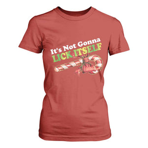 Funny Christmas Candy Cane T Shirt For Women It's Not Gonna Lick Itself TS11 Red Print Your Wear
