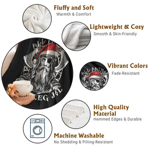 Christmas Viking Throw Blanket All Father Gledileg Jol Vintage Santa Odin TS11 Print Your Wear