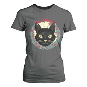 Funny Yule Cat T Shirt For Women Jlaktturinn Yule Christmas Black Cat TS11 Dark Heather Print Your Wear