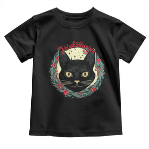 Funny Yule Cat Toddler T Shirt Jlaktturinn Yule Christmas Black Cat TS11 Black Print Your Wear