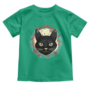 Funny Yule Cat Toddler T Shirt Jlaktturinn Yule Christmas Black Cat TS11 Irish Green Print Your Wear