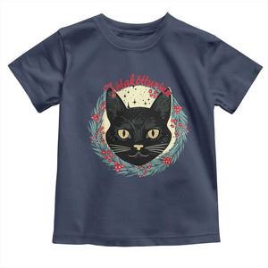 Funny Yule Cat Toddler T Shirt Jlaktturinn Yule Christmas Black Cat TS11 Navy Print Your Wear