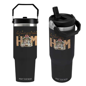 Oh Come Let Us Adore Him Flip Straw Tumbler Christian Christmas Nativity Scene TS11 One Size: 30 oz Black Print Your Wear
