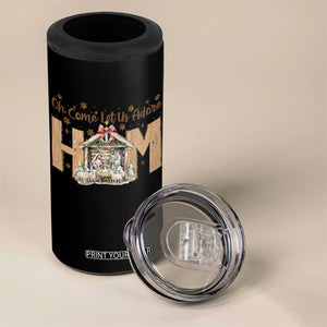 Oh Come Let Us Adore Him 4 in 1 Can Cooler Tumbler Christian Christmas Nativity Scene TS11 Print Your Wear