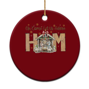 Oh Come Let Us Adore Him Ceramic Ornament Christian Christmas Nativity Scene TS11 1pc Red Print Your Wear