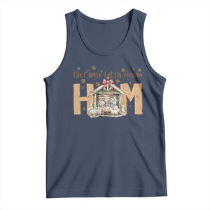 Oh Come Let Us Adore Him Tank Top Christian Christmas Nativity Scene TS11 Navy Print Your Wear