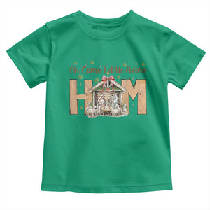 Oh Come Let Us Adore Him Toddler T Shirt Christian Christmas Nativity Scene TS11 Irish Green Print Your Wear