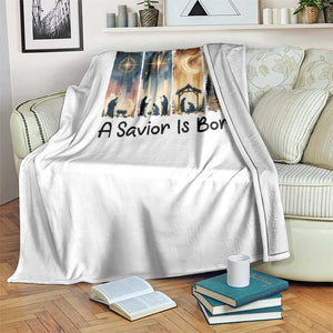 Christian Christmas Throw Blanket A Savior Is Born Jesus Nativity Scene TS11 Print Your Wear