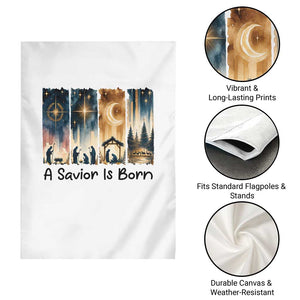 Christian Christmas Garden Flag A Savior Is Born Jesus Nativity Scene TS11 Print Your Wear