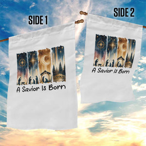 Christian Christmas Garden Flag A Savior Is Born Jesus Nativity Scene TS11 Print Your Wear