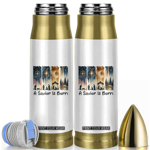 Christian Christmas Bullet Tumbler A Savior Is Born Jesus Nativity Scene TS11 White Print Your Wear