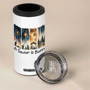 Christian Christmas 4 in 1 Can Cooler Tumbler A Savior Is Born Jesus Nativity Scene TS11 Print Your Wear