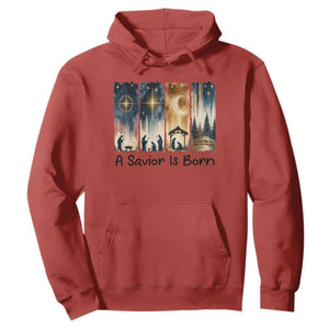 Christian Christmas Hoodie A Savior Is Born Jesus Nativity Scene TS11 Red Print Your Wear