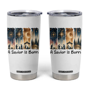 Christian Christmas Tumbler Cup A Savior Is Born Jesus Nativity Scene TS11 White Print Your Wear