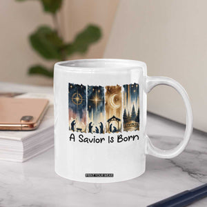 Christian Christmas Coffee Mug A Savior Is Born Jesus Nativity Scene TS11 Print Your Wear