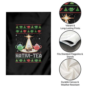 Funny Christmas Tea Lover Garden Flag Nativi Tea Nativity Scene Christian Xmas TS11 Print Your Wear