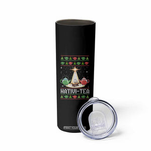 Funny Christmas Tea Lover Skinny Tumbler Nativi Tea Nativity Scene Christian Xmas TS11 Print Your Wear