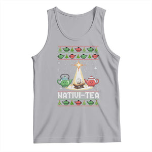 Funny Christmas Tea Lover Tank Top Nativi Tea Nativity Scene Christian Xmas TS11 Athletic Heather Print Your Wear