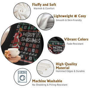 Funny Black Santa Christmas Basketball Throw Blanket Merry Swishmass Xmas Sport TS11 Print Your Wear