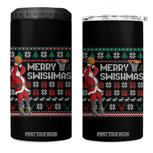 Funny Black Santa Christmas Basketball 4 in 1 Can Cooler Tumbler Merry Swishmass Xmas Sport TS11 One Size: 16 oz Black Print Your Wear