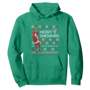 Funny Black Santa Christmas Basketball Hoodie Merry Swishmass Xmas Sport TS11 Irish Green Print Your Wear