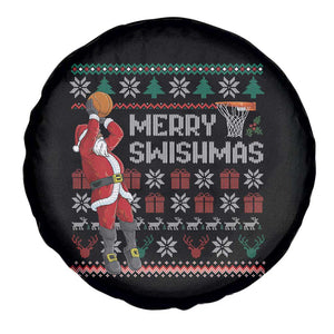 Funny Black Santa Christmas Basketball Spare Tire Cover Merry Swishmass Xmas Sport TS11 Print Your Wear