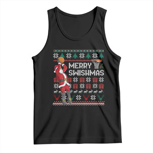 Funny Black Santa Christmas Basketball Tank Top Merry Swishmass Xmas Sport - Print Your Wear