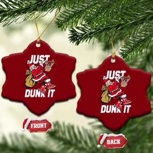 Funny Christmas Basketball Ceramic Ornament Just Dunk It Xmas Santa Sport TS11 Print Your Wear
