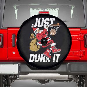 Funny Christmas Basketball Spare Tire Cover Just Dunk It Xmas Santa Sport TS11 Black Print Your Wear