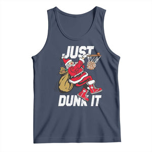 Funny Christmas Basketball Tank Top Just Dunk It Xmas Santa Sport TS11 Navy Print Your Wear